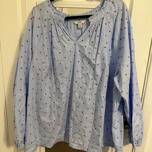 Croft & Barrow blue and pink blouse
